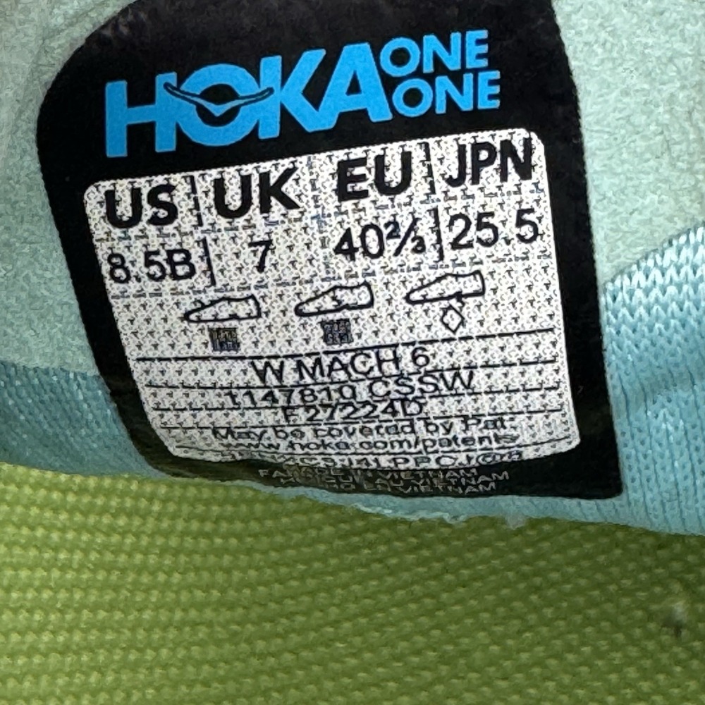 Size 8.5B - Hoka One One Womens Mach 6 1147810 CSSW Blue Running Shoes Sneakers - Picture 5 of 10